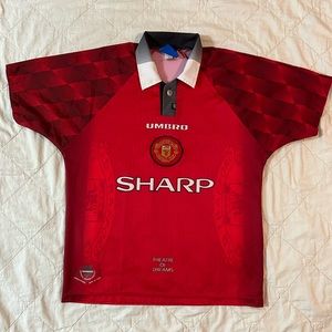 VINTAGE MANCHESTER UNITED JERSEY SZ MED UMBRO